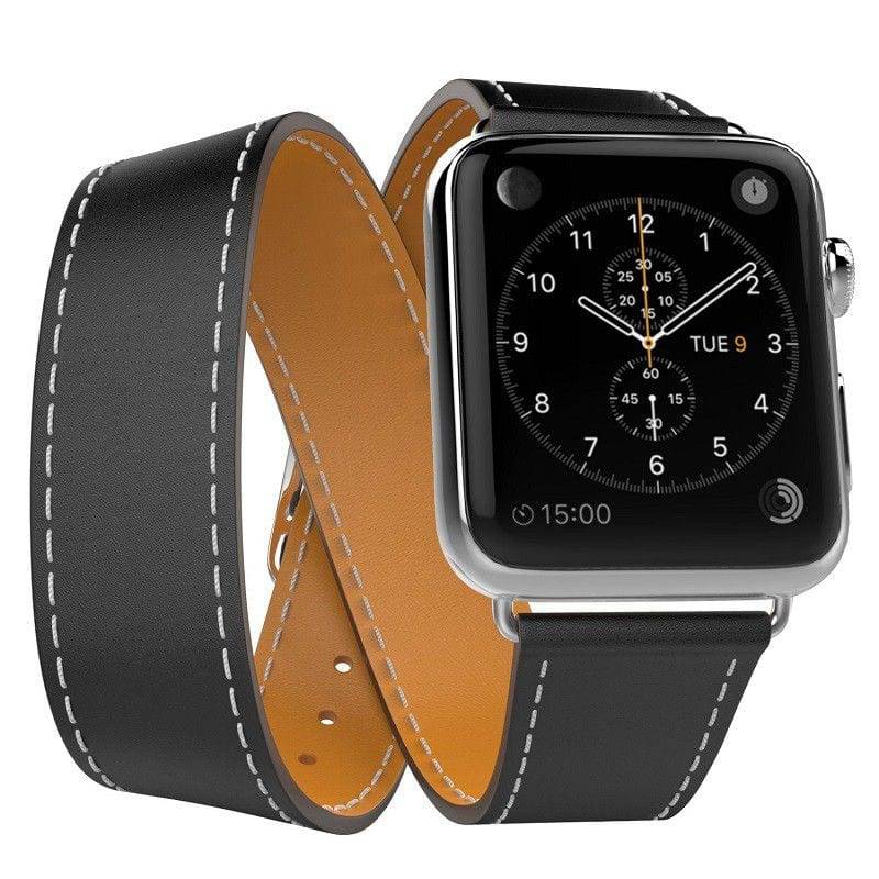 1850 Apple Watch エルメス　ブラック　レザー　HERMES Apple Watch Hermès - 42mm Noir/Écru Toile H Single Tour - Apple